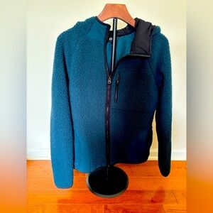 Fila Sport Dark Teal Sherpa Fleece Jacket Women’s Medium Zip Hoodie